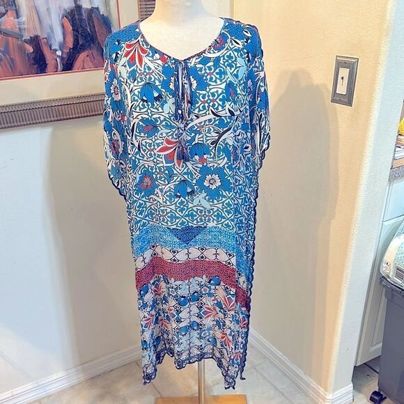 Johnny Was Blue Pattern Tunic/Dress Size Small - Picture 7 of 13